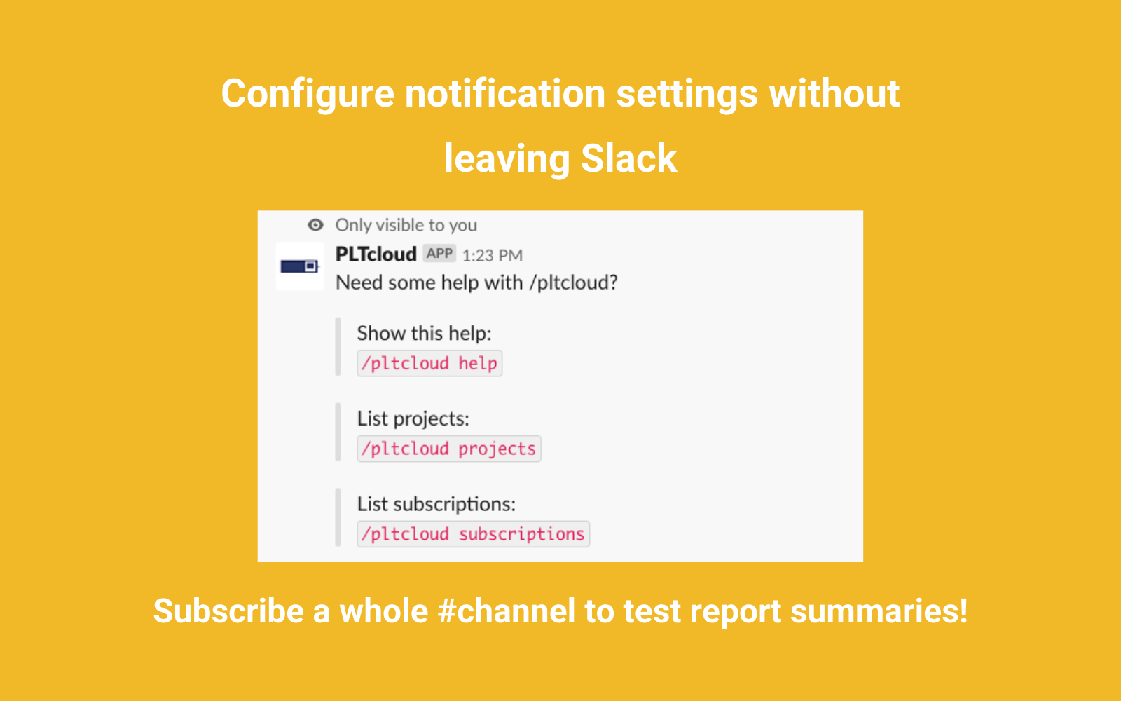Configure notification settings without leaving Slack