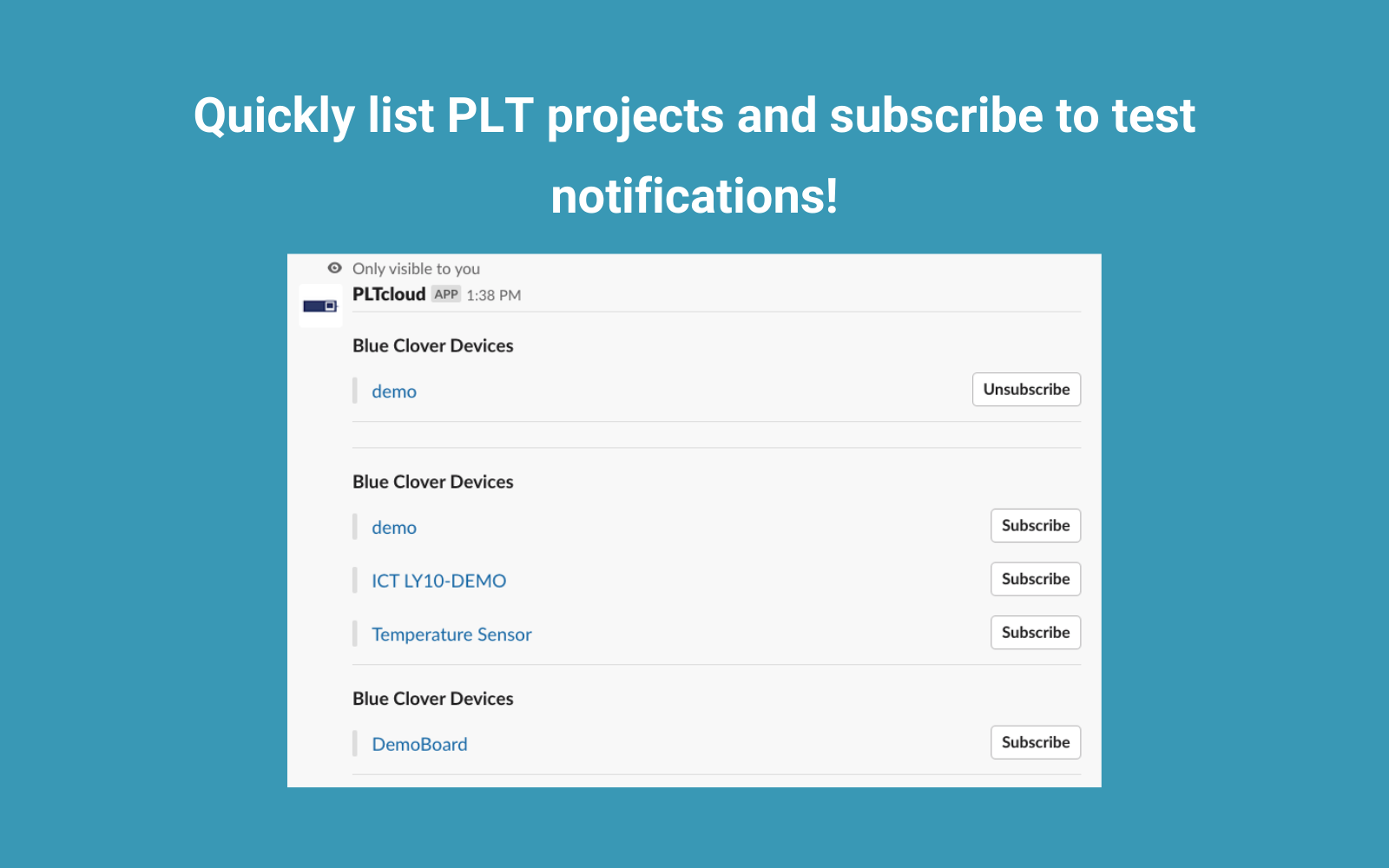 Quickly list PLT projects and subscribe to test notifications